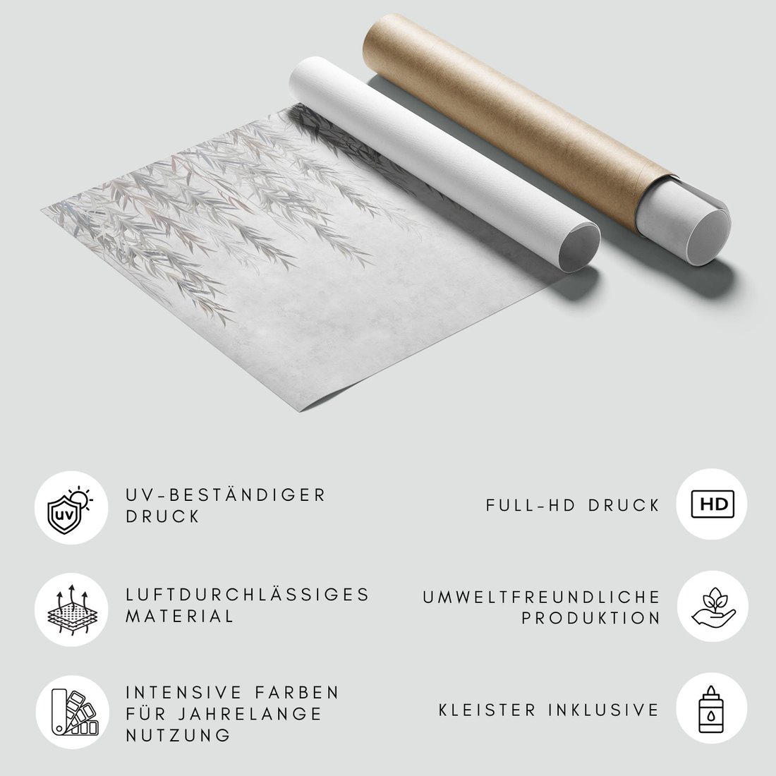 Fototapeta - beton, wiszące, liście