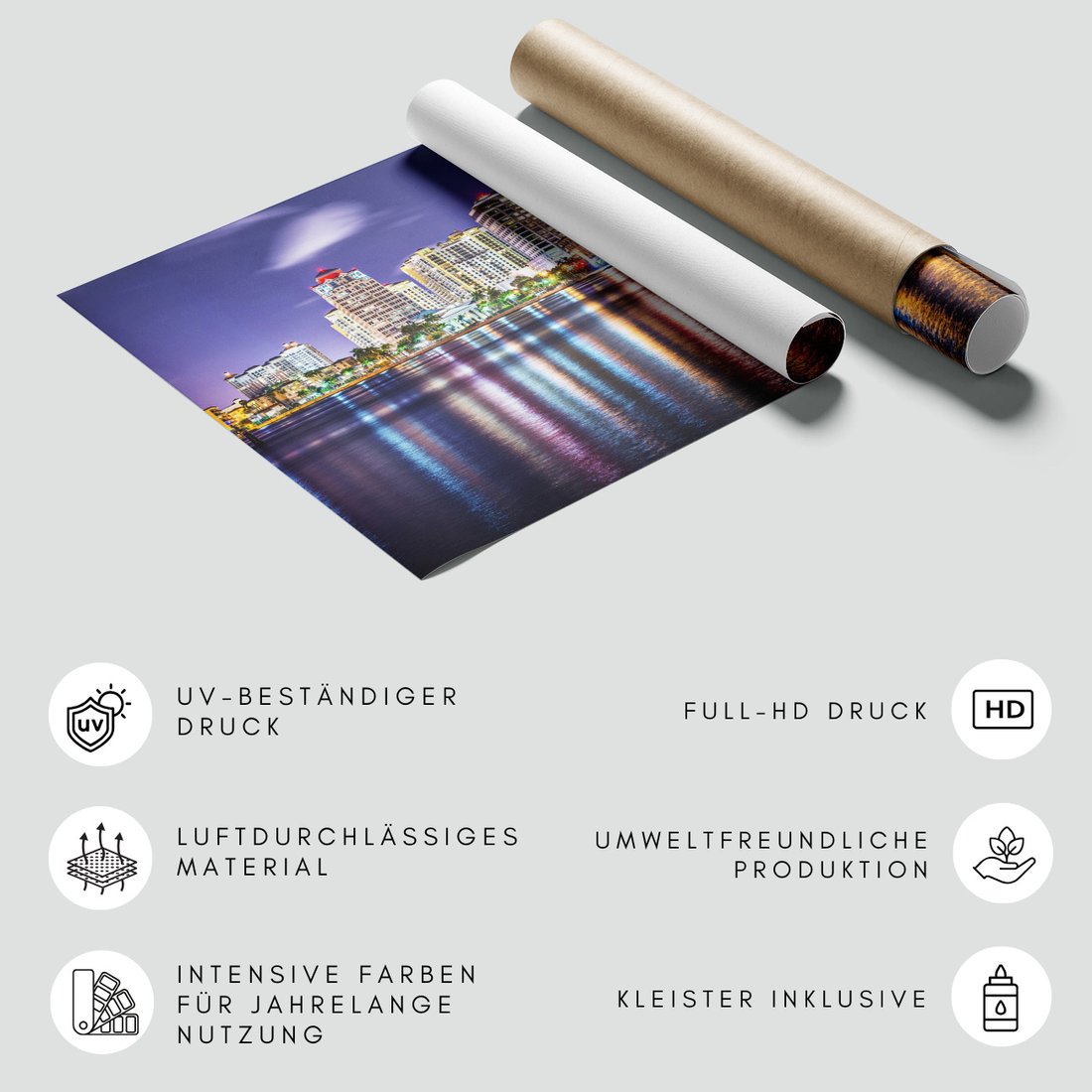 Fototapeta - miasto, noc, woda