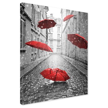 Obraz na płótnie - parasole, deszcz, ulica