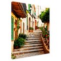 Obraz na płótnie - uliczka, schody, kwiaty