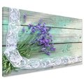 Obraz na płótnie - lawenda, kwiaty, koronka