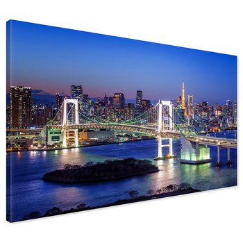 Obraz na płótnie - miasto, most, noc