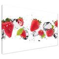 Obraz na płótnie - truskawki, lód, świeżość