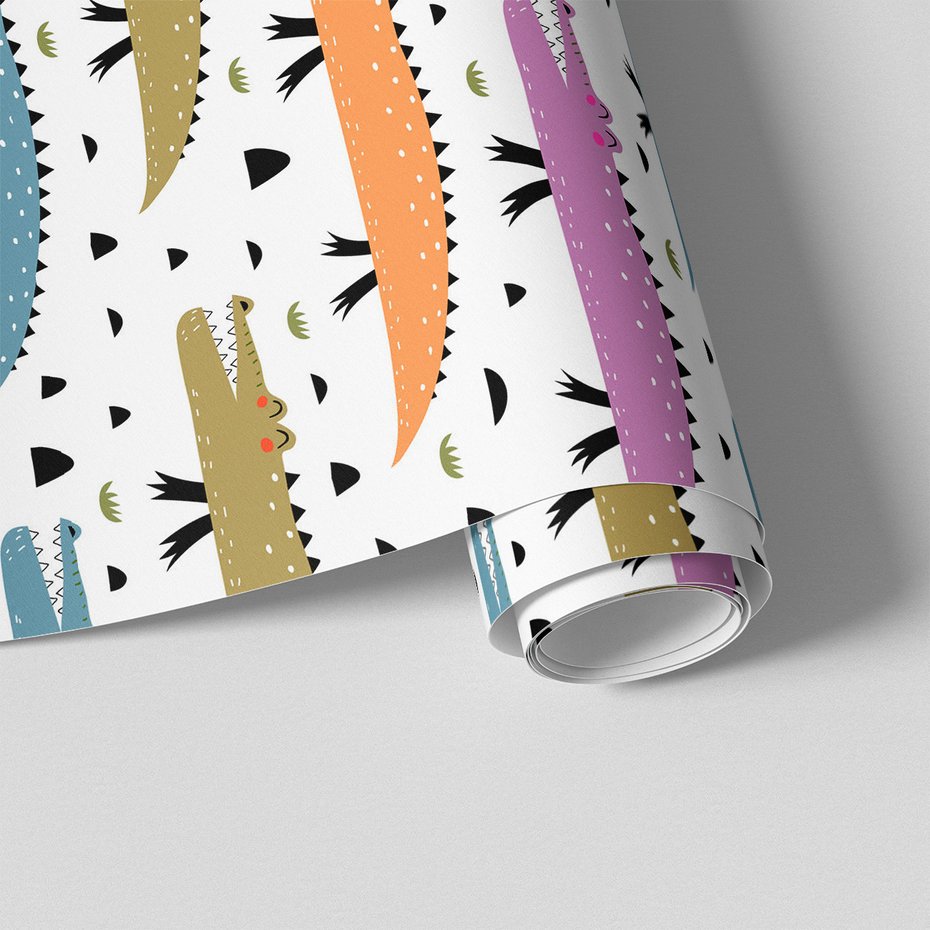 Tapeta - dziecięca, krokodyle, ilustracje, wzory