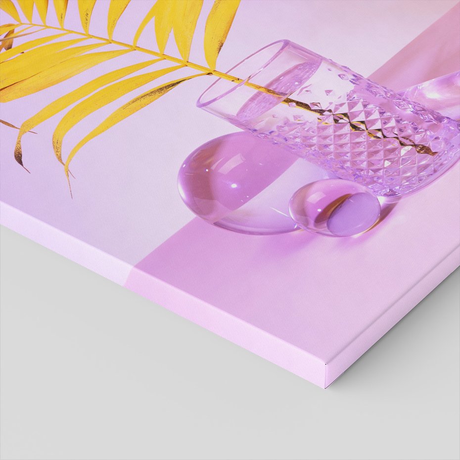 Obraz na płótnie - liść, szkło, kula