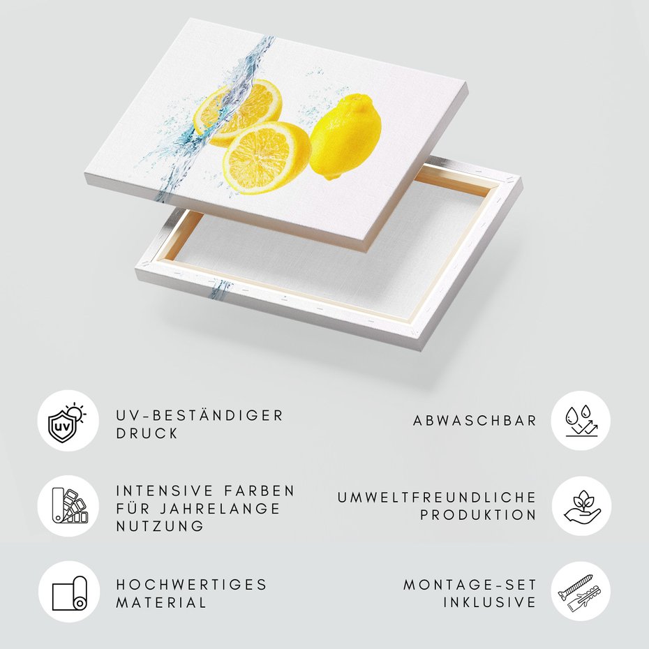 Obraz na płótnie - cytryny, woda, owoce