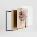 Zestaw obrazy w ramie, plakaty - kwiaty, suche, więdnięcie - rama czarna