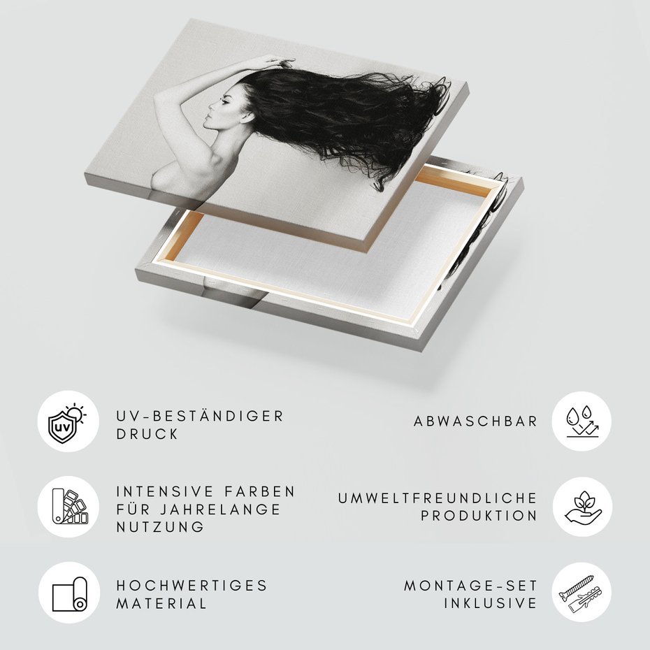 Obraz na płótnie - kobieta, włosy, naga