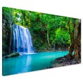 Obraz na płótnie - wodospad, las, woda
