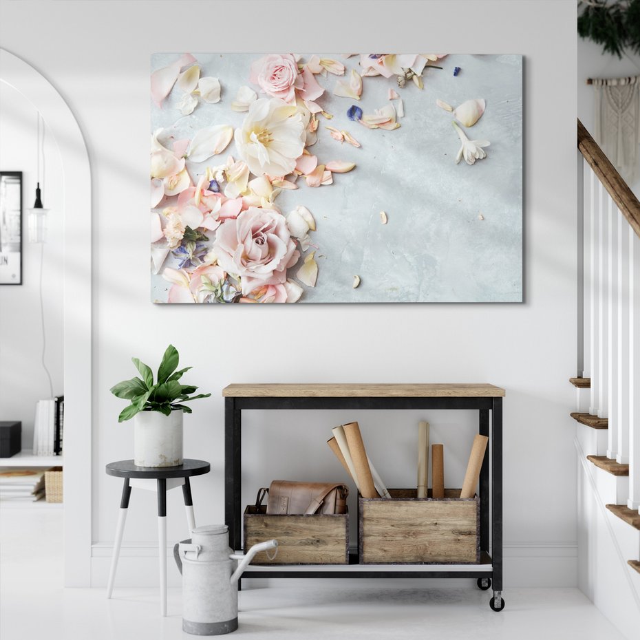 Obraz na płótnie - kwiaty, płatki, pastelowe