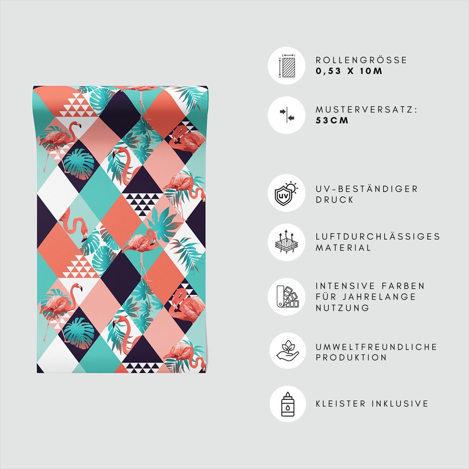 Tapeta - flaming, liście, geometria