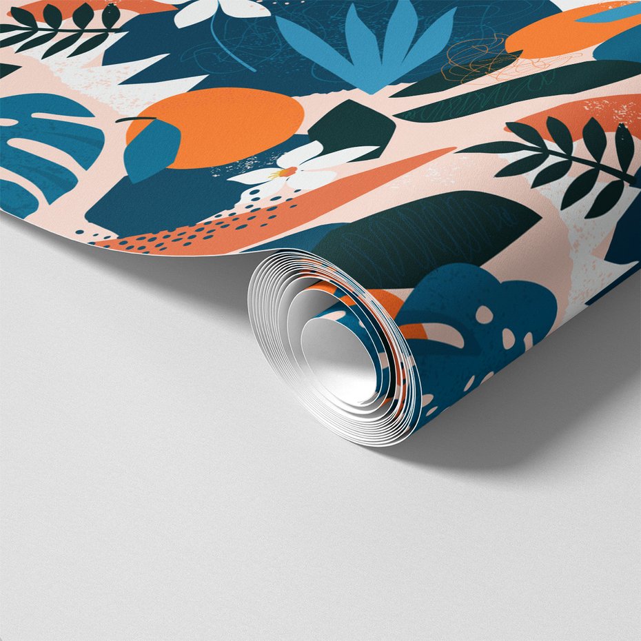 Tapeta - liście, kwiaty, owoce