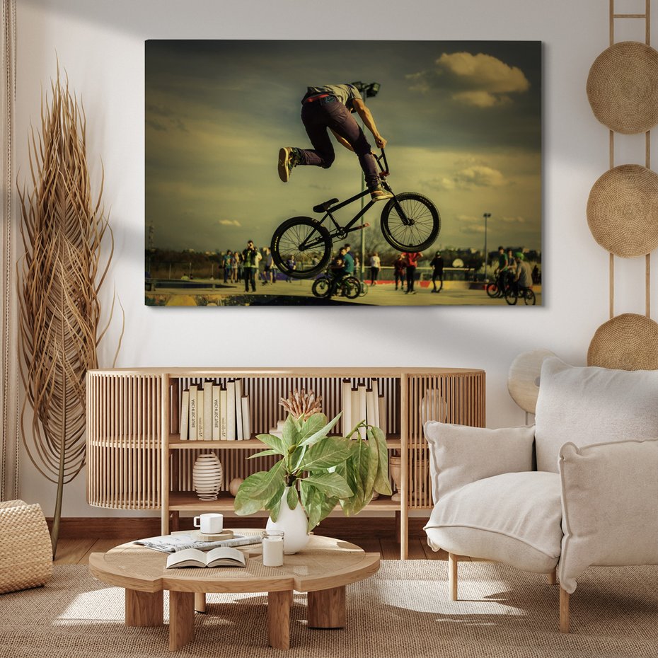 Obraz na płótnie - BMX, rower, trik