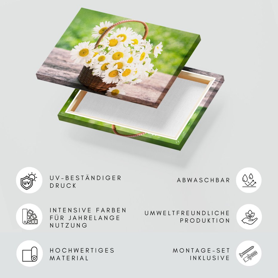 Obraz na płótnie - kwiaty, koszyk, natura