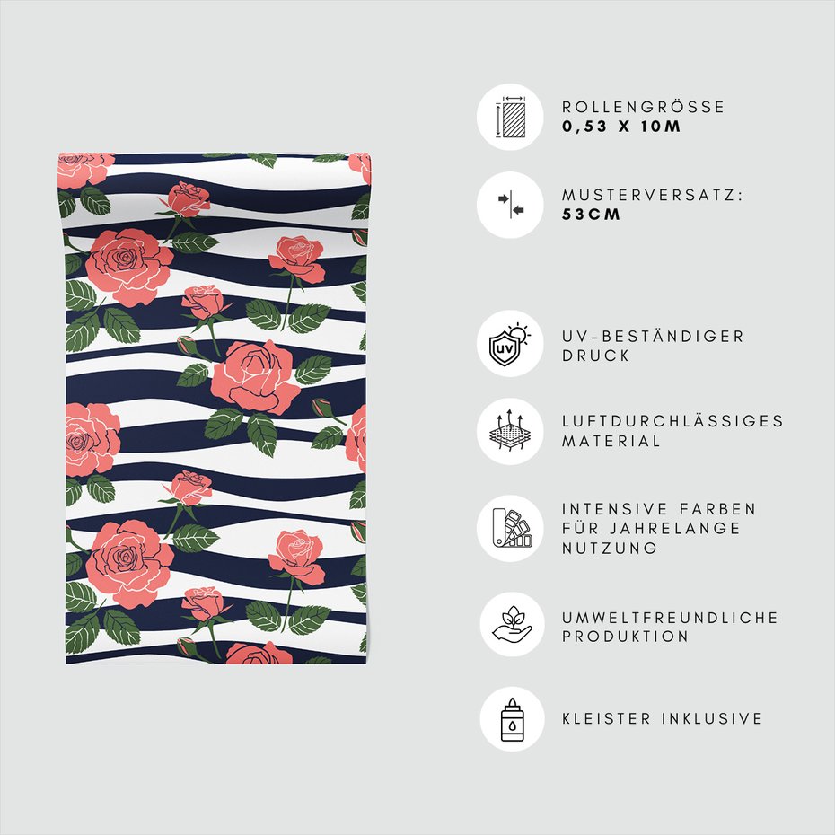 Tapeta - róże, liście, tło