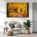 Obraz na płótnie - las, jesień, droga