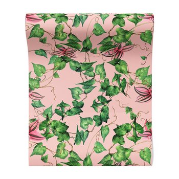 Tapeta - liście, pnącza, różowy