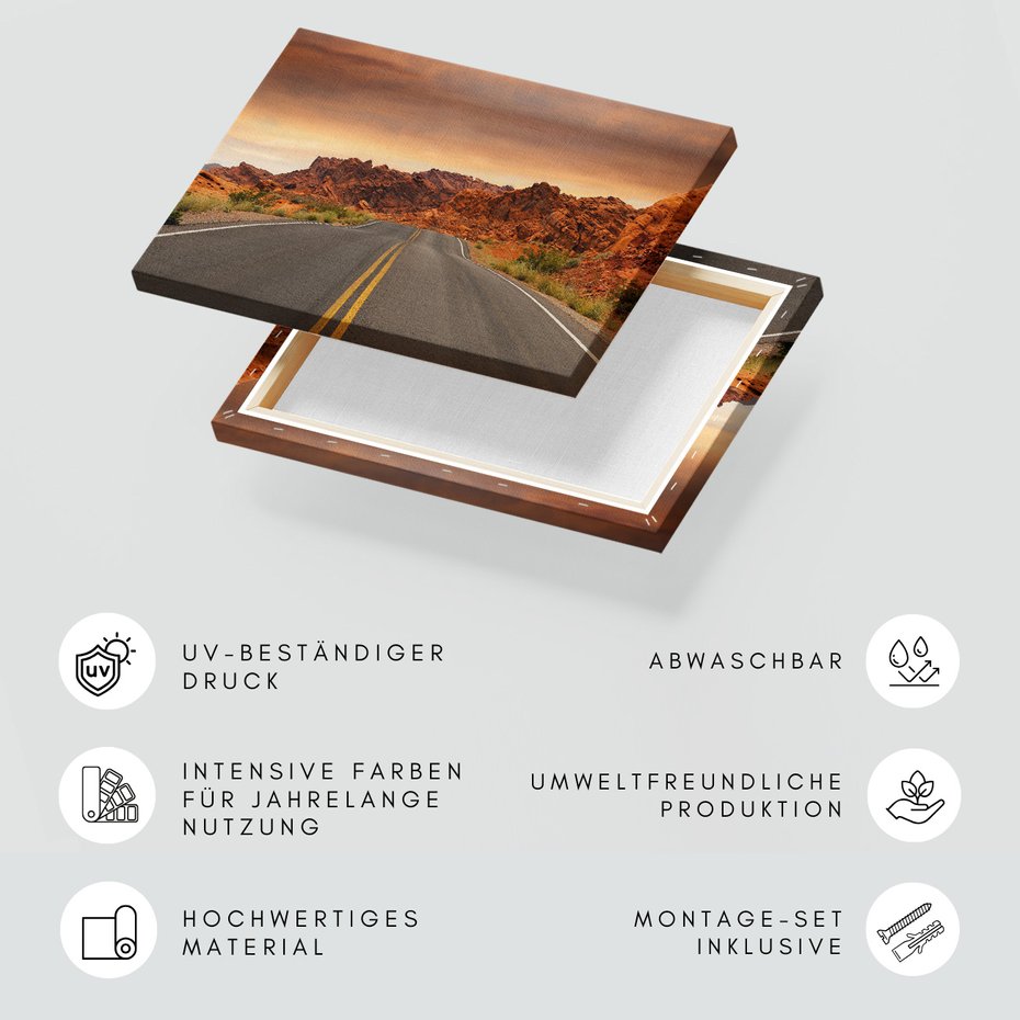 Obraz na płótnie - droga, skały, krajobraz