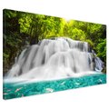 Obraz na płótnie - wodospad, las, natura