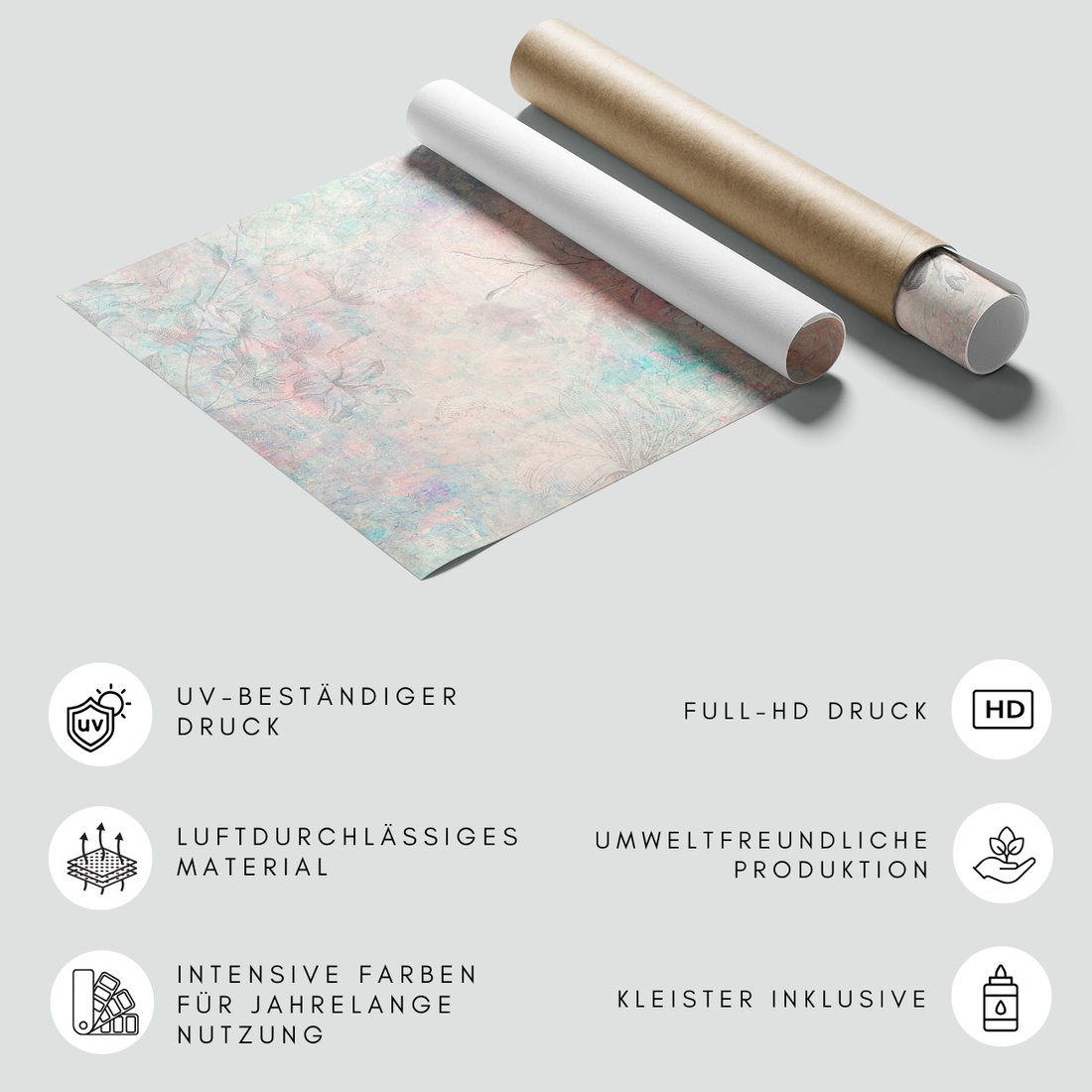 Fototapeta - loft, kwiaty, mural