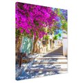 Obraz na płótnie - kwiaty, uliczka, schody