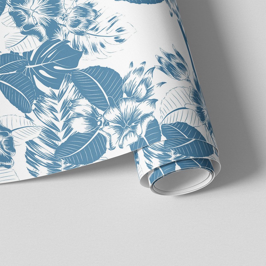 Tapeta - kwiaty, liście, wzór