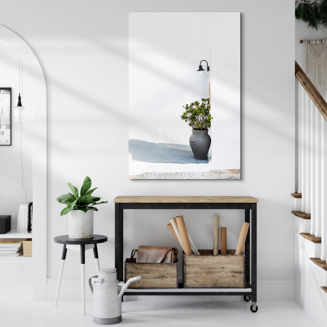 Obraz na płótnie - ściana, roślina, donica