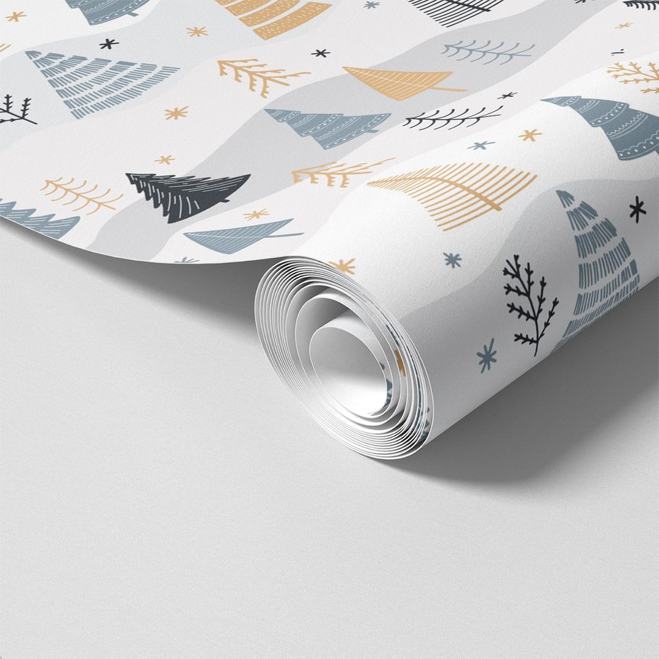 Tapeta - drzewa, śnieg, gwiazdki