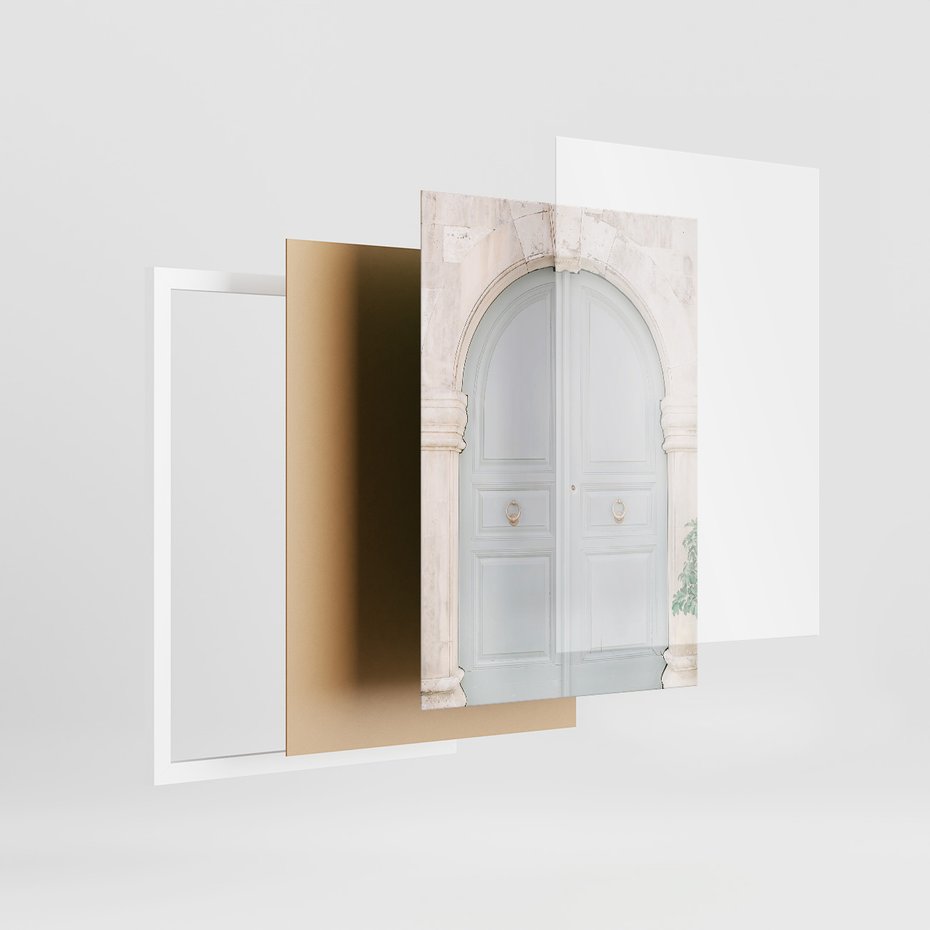 Zestaw obrazy w ramie, plakaty - podróż, cytryny, drzwi - rama biała