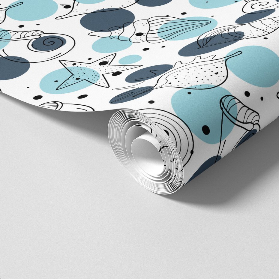 Tapeta - muszle, gwiazda, kropki