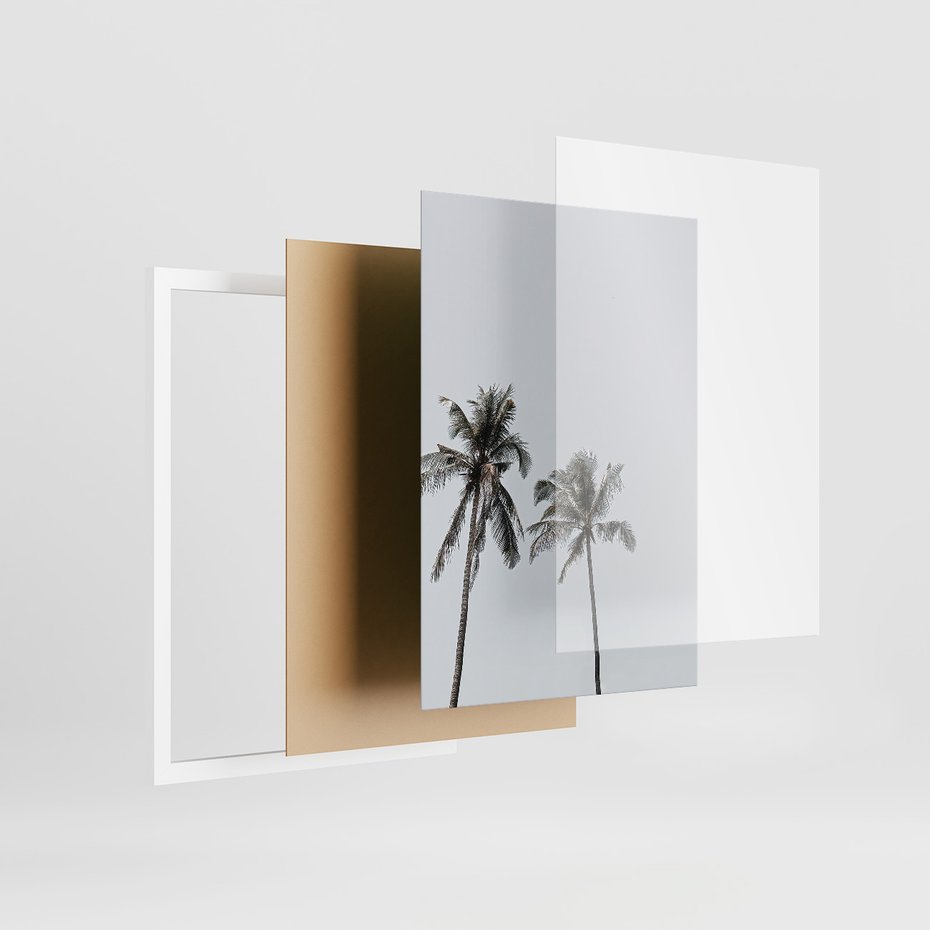 Zestaw obrazy w ramie, plakaty - palmy, morze, relax - rama biała
