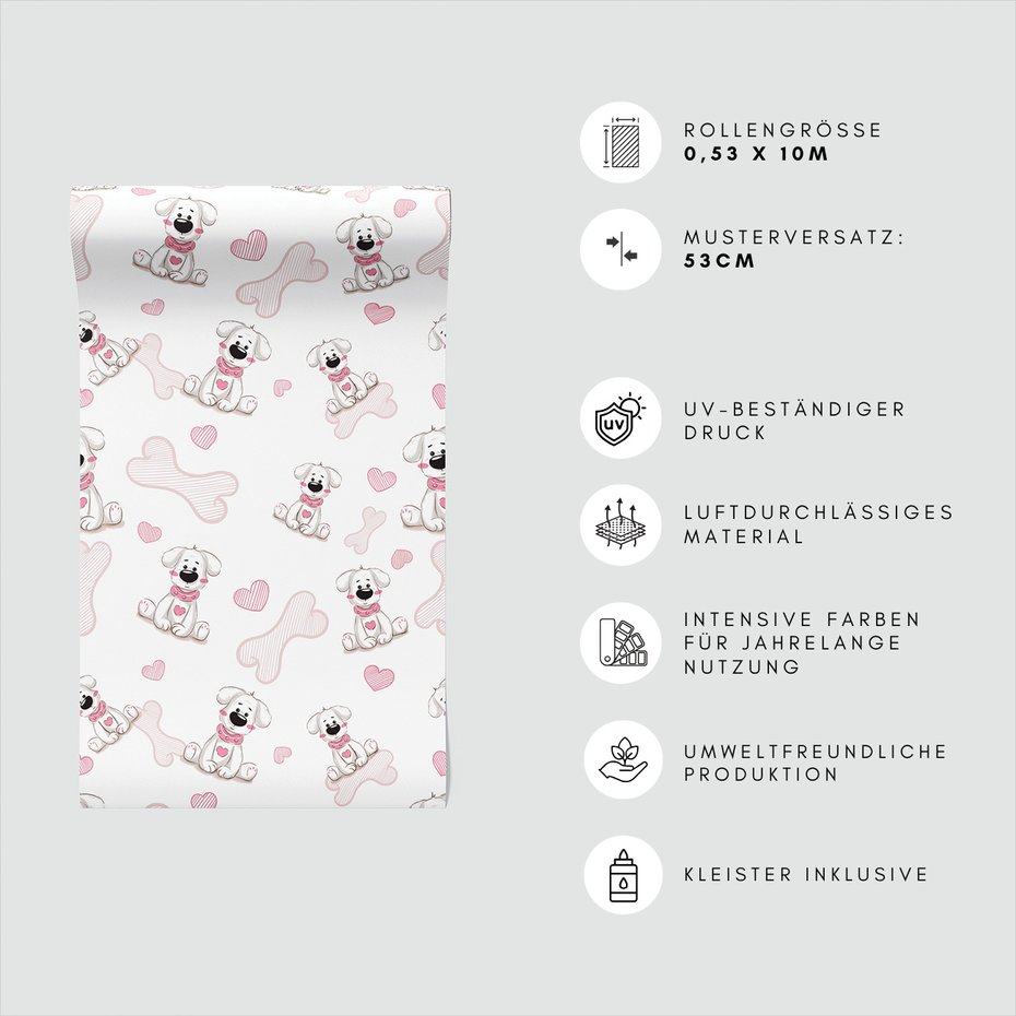 Tapeta - dziecięca, pieski, kości,