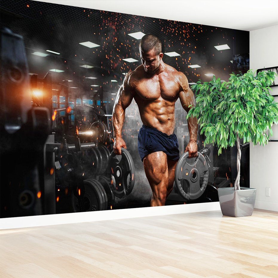 Fototapeta - kulturysta, siłownia, trening
