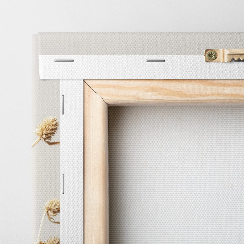 Obraz na płótnie - kwiaty, suszone, beżowe