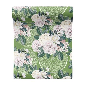 Tapeta - róże, liście, ornamenty