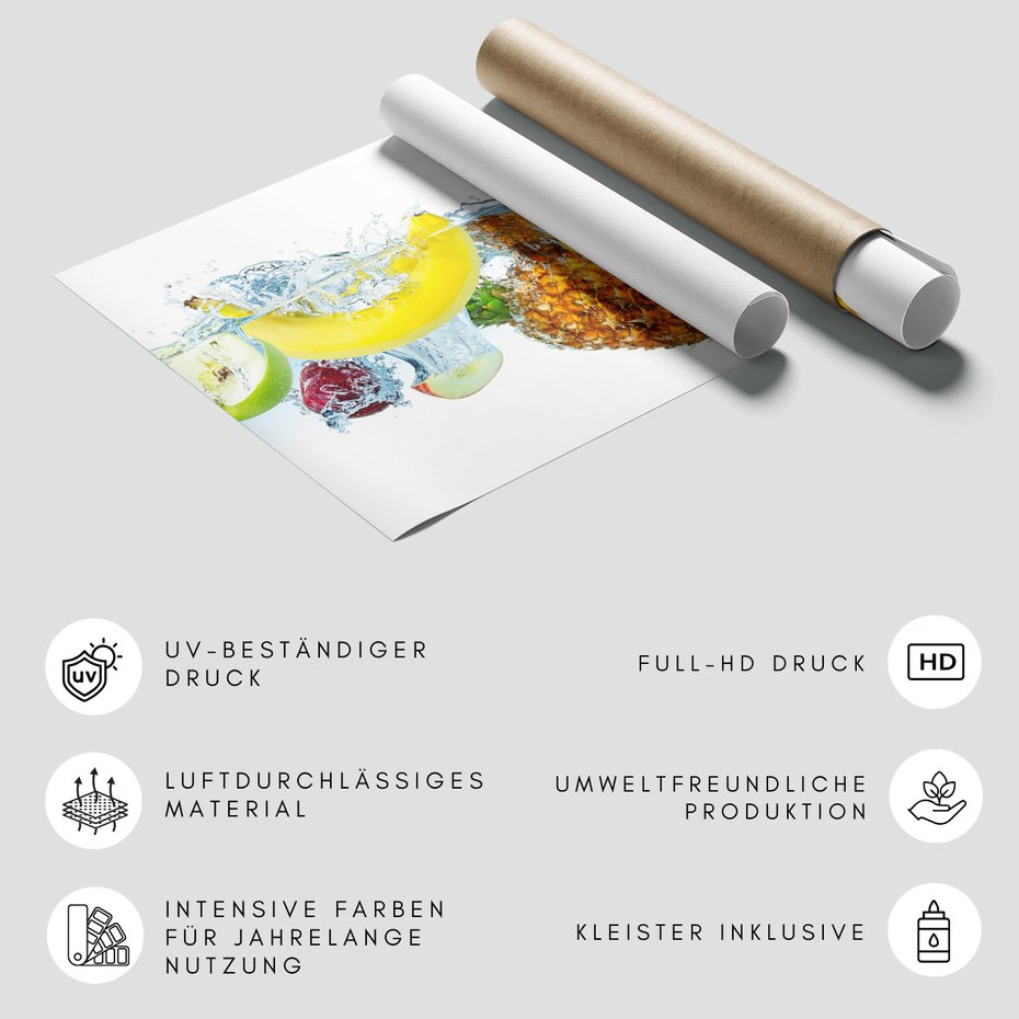 Fototapeta - owoce, woda, świeżość