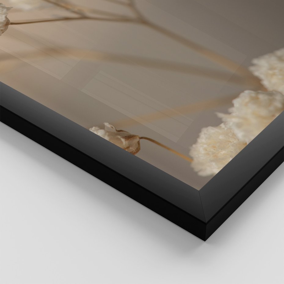 Zestaw obrazy w ramie, plakaty - kwiaty, roślina, suszone - rama czarna