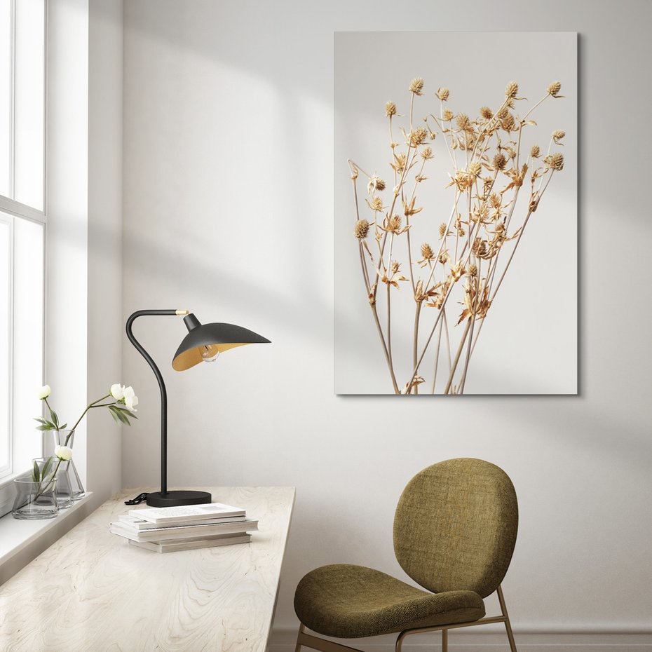 Obraz na płótnie - kwiaty, suszone, beżowe