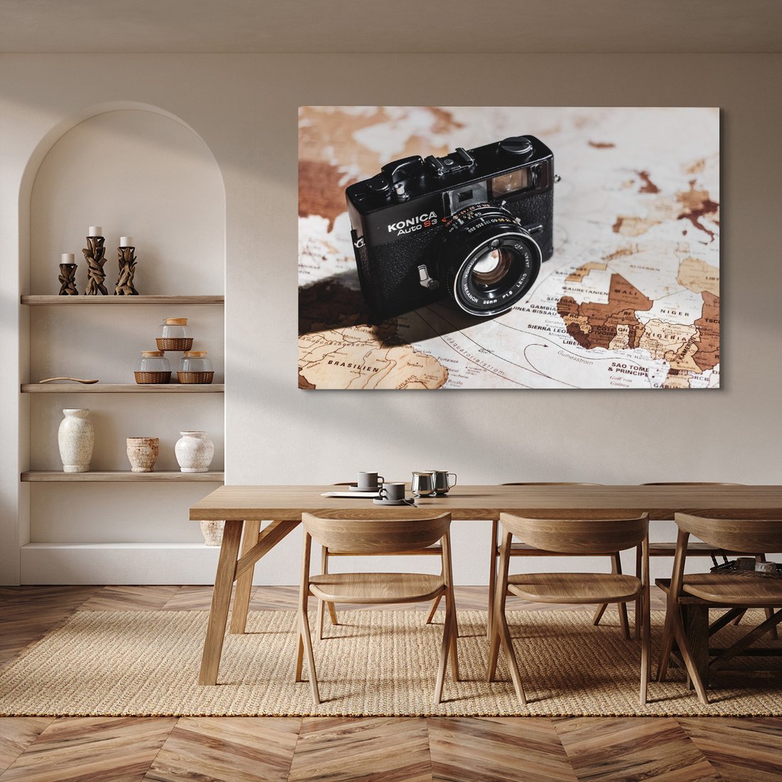 Obraz na płótnie - aparat, mapa, podróż
