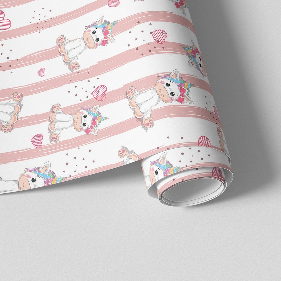 Tapeta - dziecięca, jednorożec, serca, tło