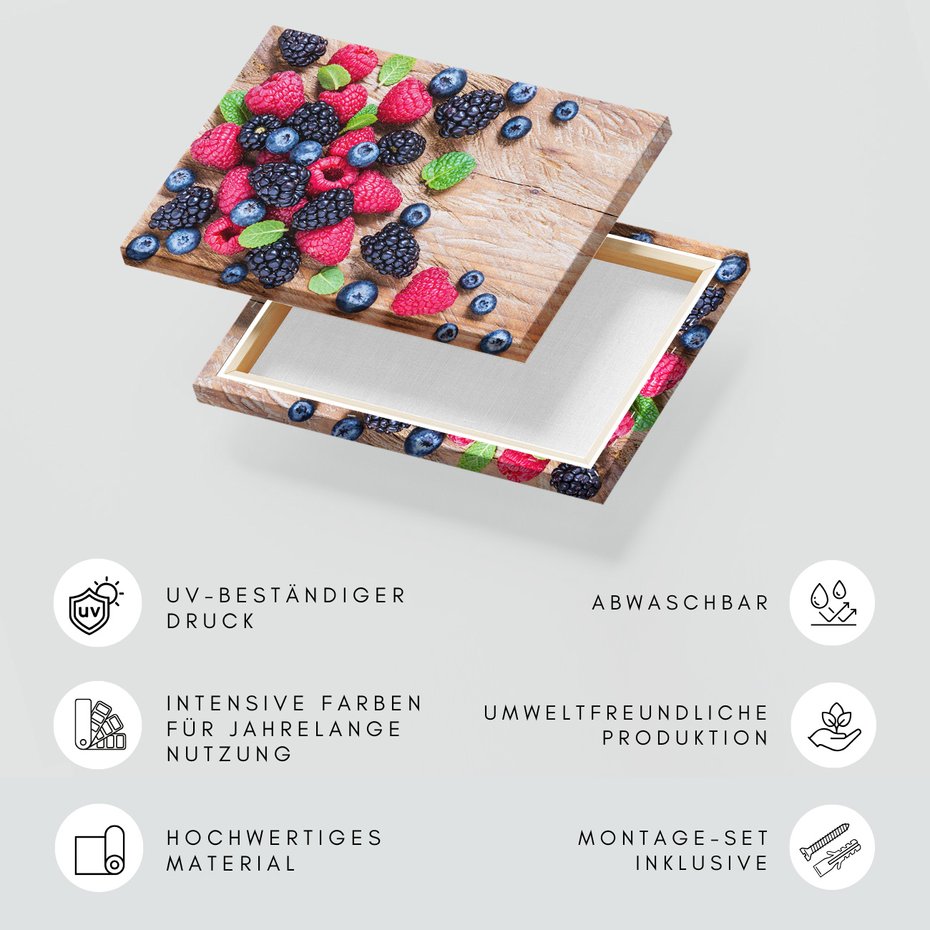 Obraz na płótnie - owoce, jagody, maliny