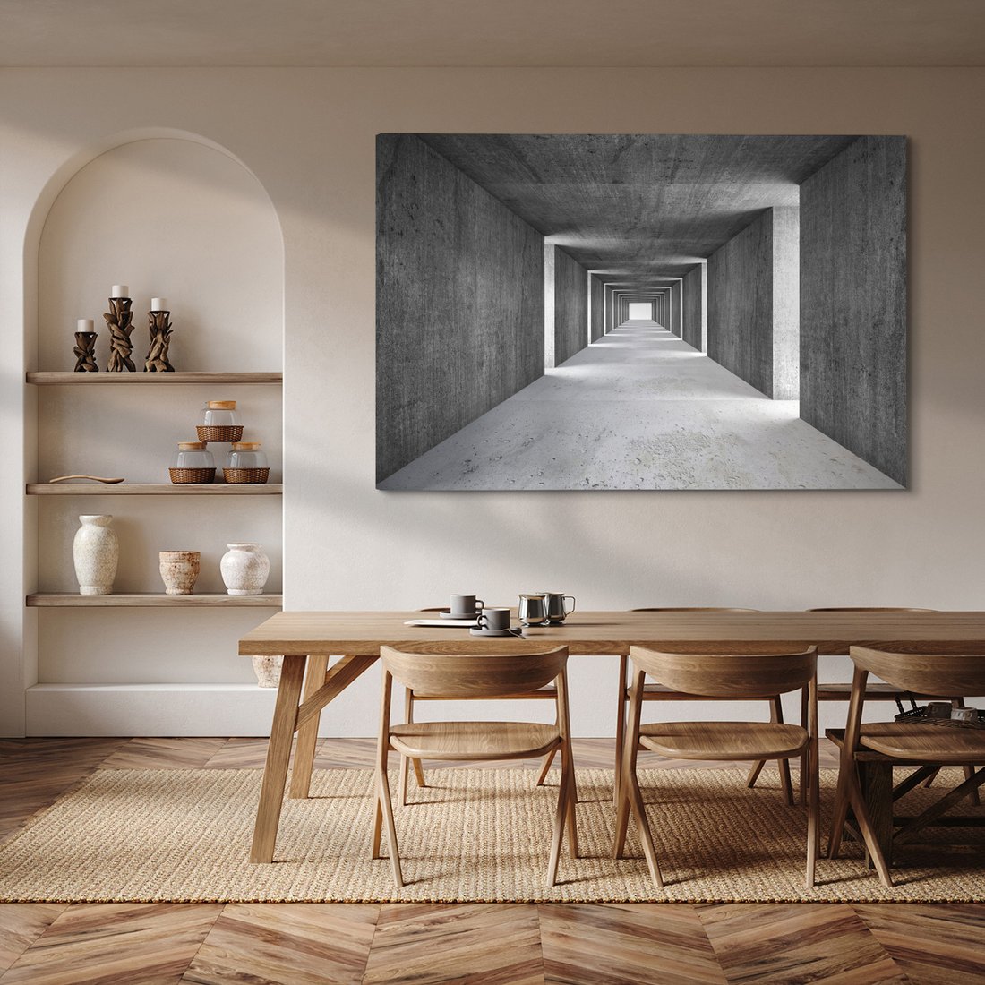 Obraz na płótnie - beton, tunel, architektura