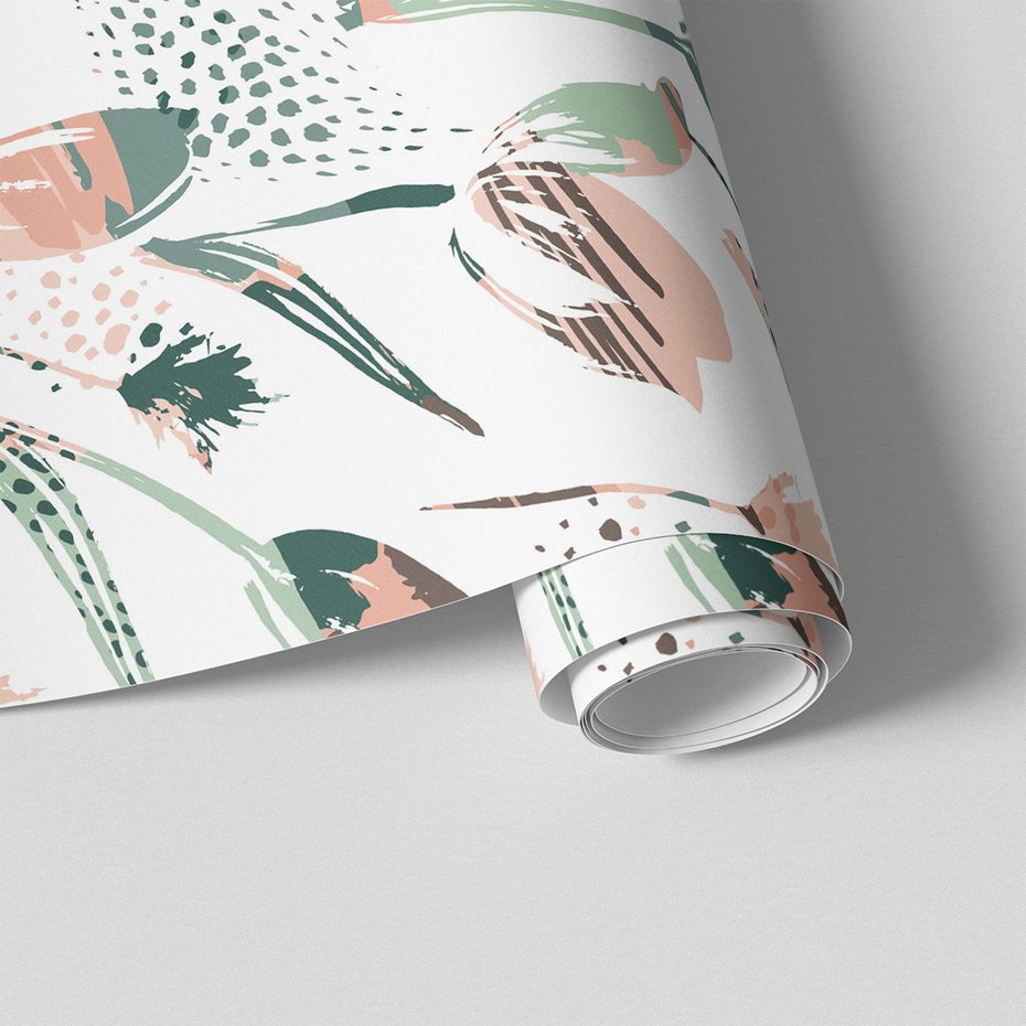 Tapeta - kwiaty, liście, abstrakcja