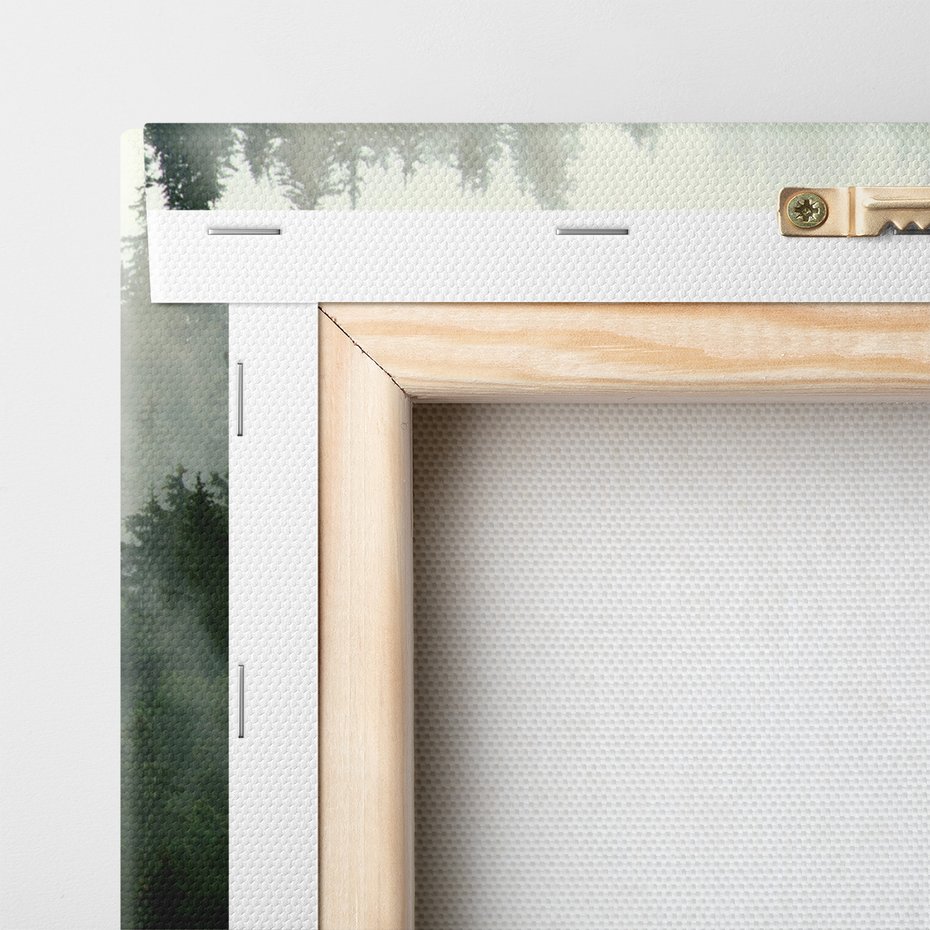 Obraz na płótnie - las, mgła, drzewa