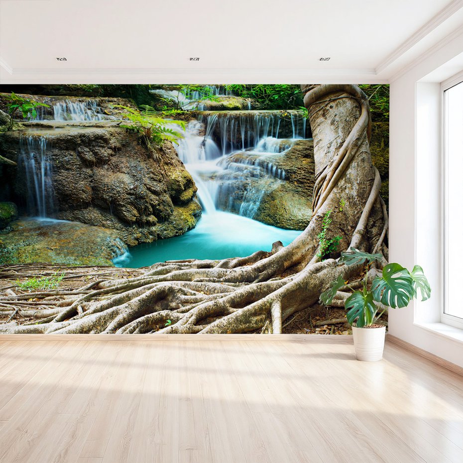 Fototapeta - wodospad, natura, drzewo