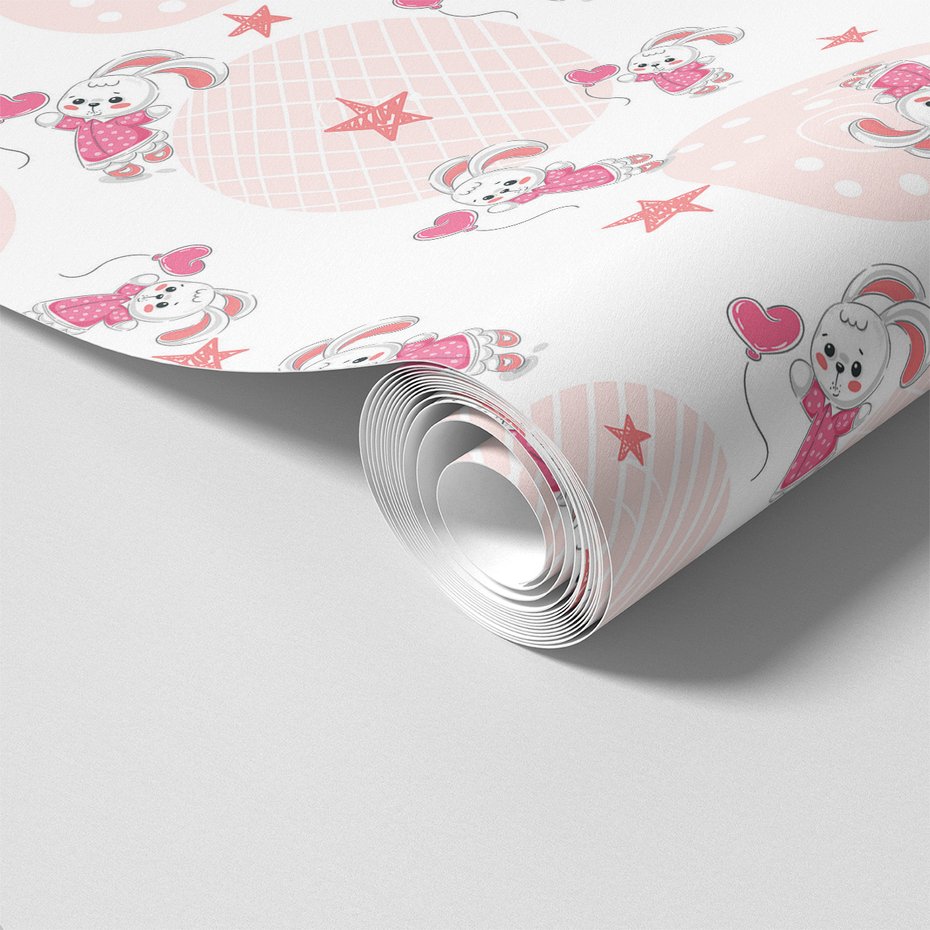 Tapeta - dziecięca, królik, gwiazda,