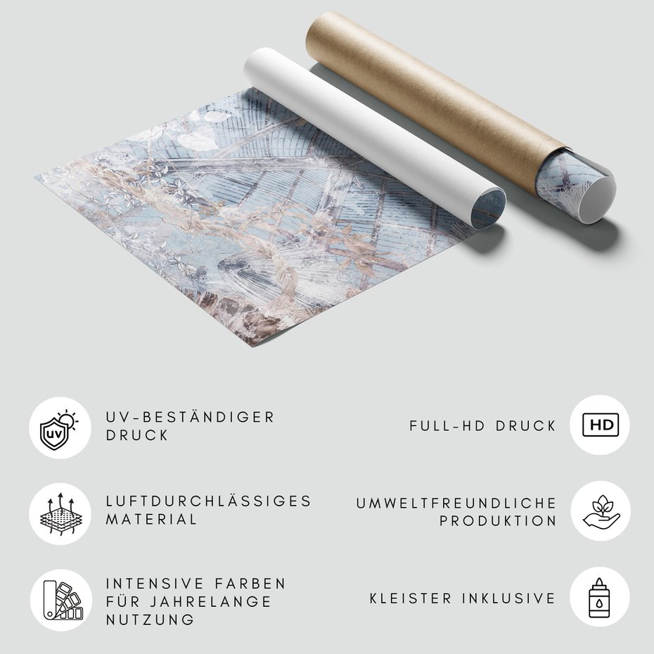 Fototapeta - loft, kwiaty, mural