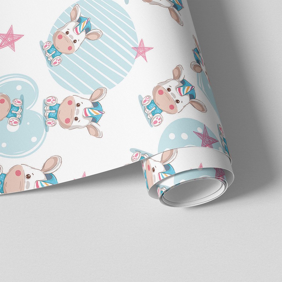 Tapeta - dziecięca, jednorożec, gwiazdy,