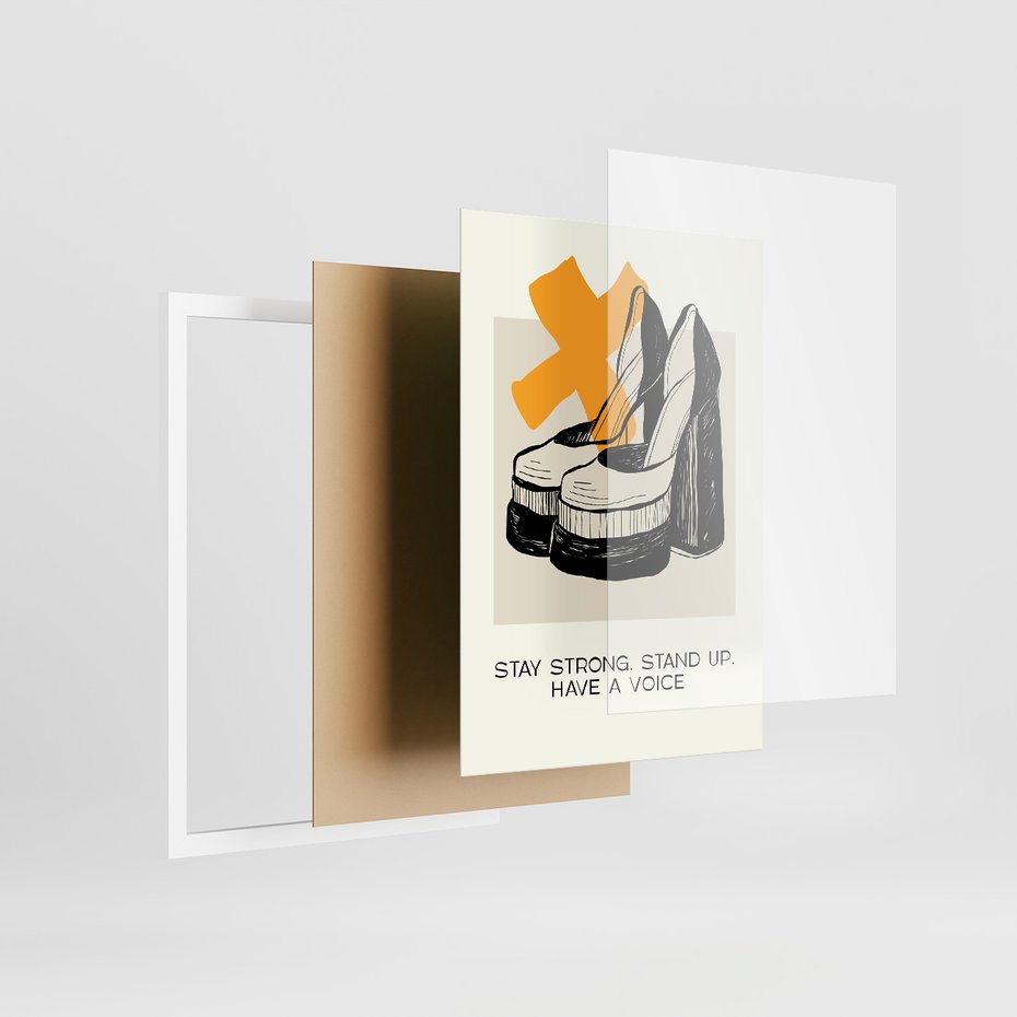 Zestaw obrazy w ramie, plakaty - kobiety, buty, moda - rama biała