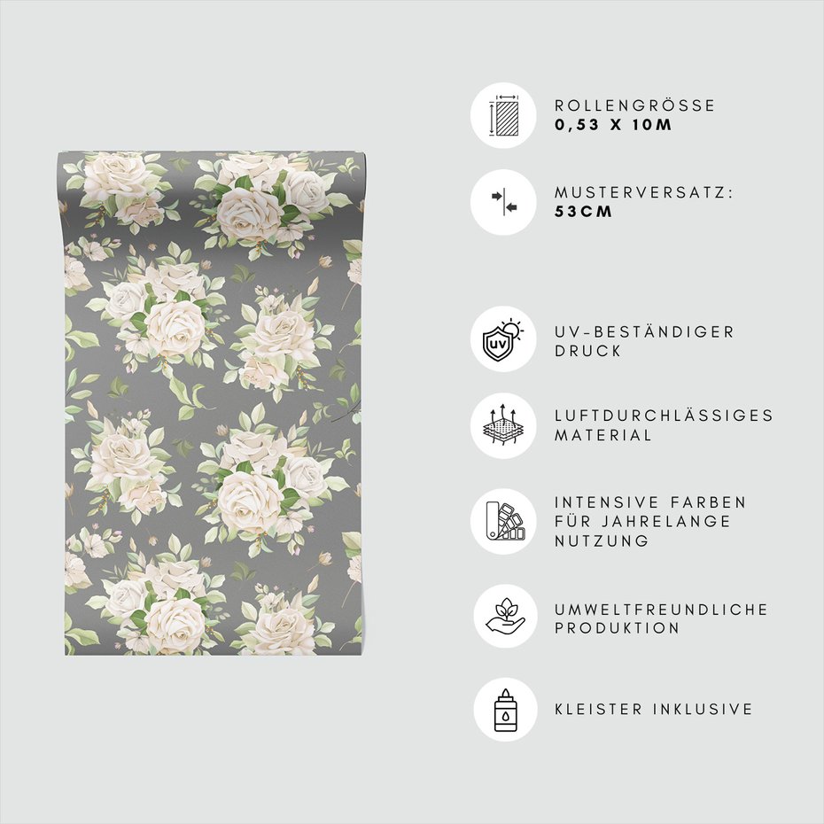 Tapeta - róże, bukiet, liście